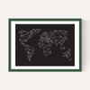 Geometric World Map Black