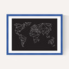 Geometric World Map Black
