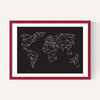 Geometric World Map Black