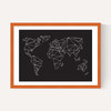 Geometric World Map Black