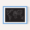 Geometric World Map Black