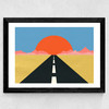 Road to Sun Wide Black Frame