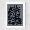 Live Brave Blue Medium White Frame