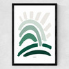 Sun Rays Green Medium Black Frame