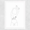 Line Art Women Wide White Frame