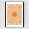Orange Sun Rays Narrow Black Frame