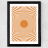 Orange Sun Rays Wide Black Frame