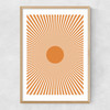 Orange Sun Rays Narrow Oak Frame