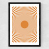 Orange Sun Rays Medium Black Frame