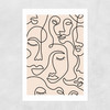 Single Line Faces Unframed Print