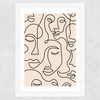 Single Line Faces Wide White Frame