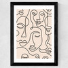 Single Line Faces Wide Black Frame