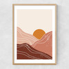 Sunset Landscape Narrow Oak Frame