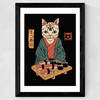 Neko Sushi Bar Wide Black Frame