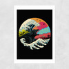 Retro Wave Kaiju Unframed Print