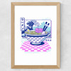 Vaporwave Ramen Wide Oak Frame