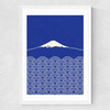 Waves and Fuji San Medium White Frame
