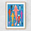 Koi Gang Narrow Oak Frame