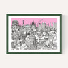 London Jungle Art Print (Pink)