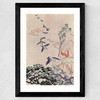 Japanese Stitch Craft Landscape Wide Black Frame