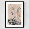Japanese Stitch Craft Landscape Medium Black Frame