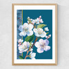 Blossoms (White) Medium Oak Frame