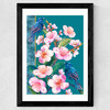 Blossoms and Birds Wide Black Frame