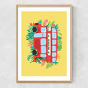 London Bus by Scribbler Narrow Oak Frame