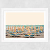 Yellow Umbrella - French Riviera Wide White Frame