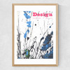 1960's cover, Ink sketch Oak blue green Medium Oak Frame