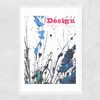 1960's cover, Ink sketch White blue green Narrow White Frame