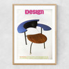 1985 RCA student designed chair blue Narrow Oak Frame