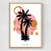 To The Sea Palm Tree Palm Tree Medium Oak Frame