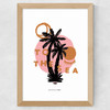 To The Sea Palm Tree Palm Tree Wide Oak Frame
