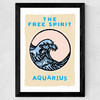Aquarius - The Free Spirit Wide Black Frame