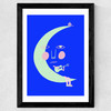 Man On The Moon Wide Black Frame