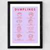 Dumpling Menu (Purple) Wide Black Frame