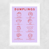 Dumpling Menu (Purple) Narrow White Frame