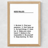 Kids' Rules Wide Oak Frame