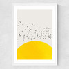 A Thousand Birds Medium White Frame