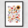 Flower Chart White Medium Black Frame
