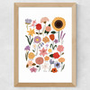 Flower Chart White Wide Oak Frame