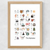Alphabet in white Wide Oak Frame