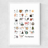 Alphabet in white Medium White Frame