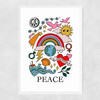 Peace by Kid of the Village Narrow White Frame