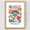 Peace by Kid of the Village Wide Oak Frame