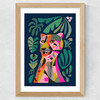 Leopard by Rachel Lee Wide Oak Frame