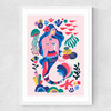 Mermaid Medium White Frame