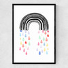 Rainbow Rain Narrow Black Frame