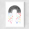 Rainbow Rain Medium White Frame